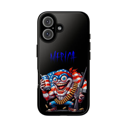 Phone Case — Patriotic 'Merica Clown with Flag, Beer & Rifle