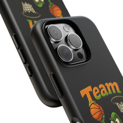 Team Player Basketball Phone Case — Cute Cartoon Pickle Dunk Phone Cover