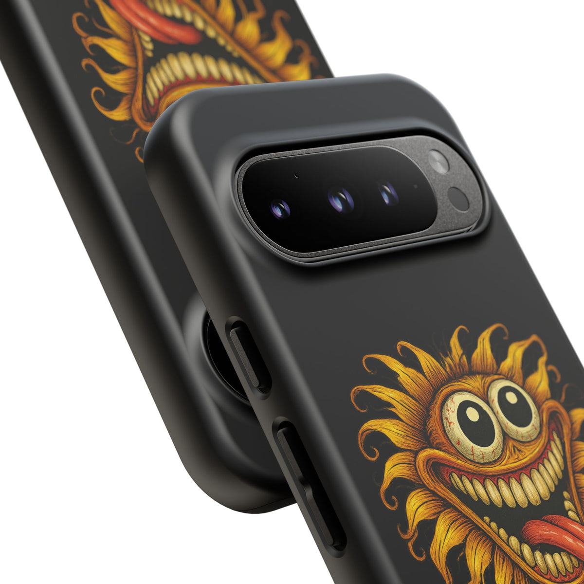 Phone Case - Smiling Sunflower Design with "Photosynthesizing the Universe One Breakdown at a Time"