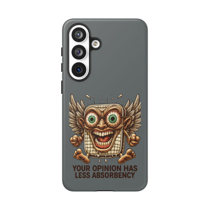 Phone Case — Funny Vintage Winged Toaster Design (“Your Opinion Has Less Absorbency”)