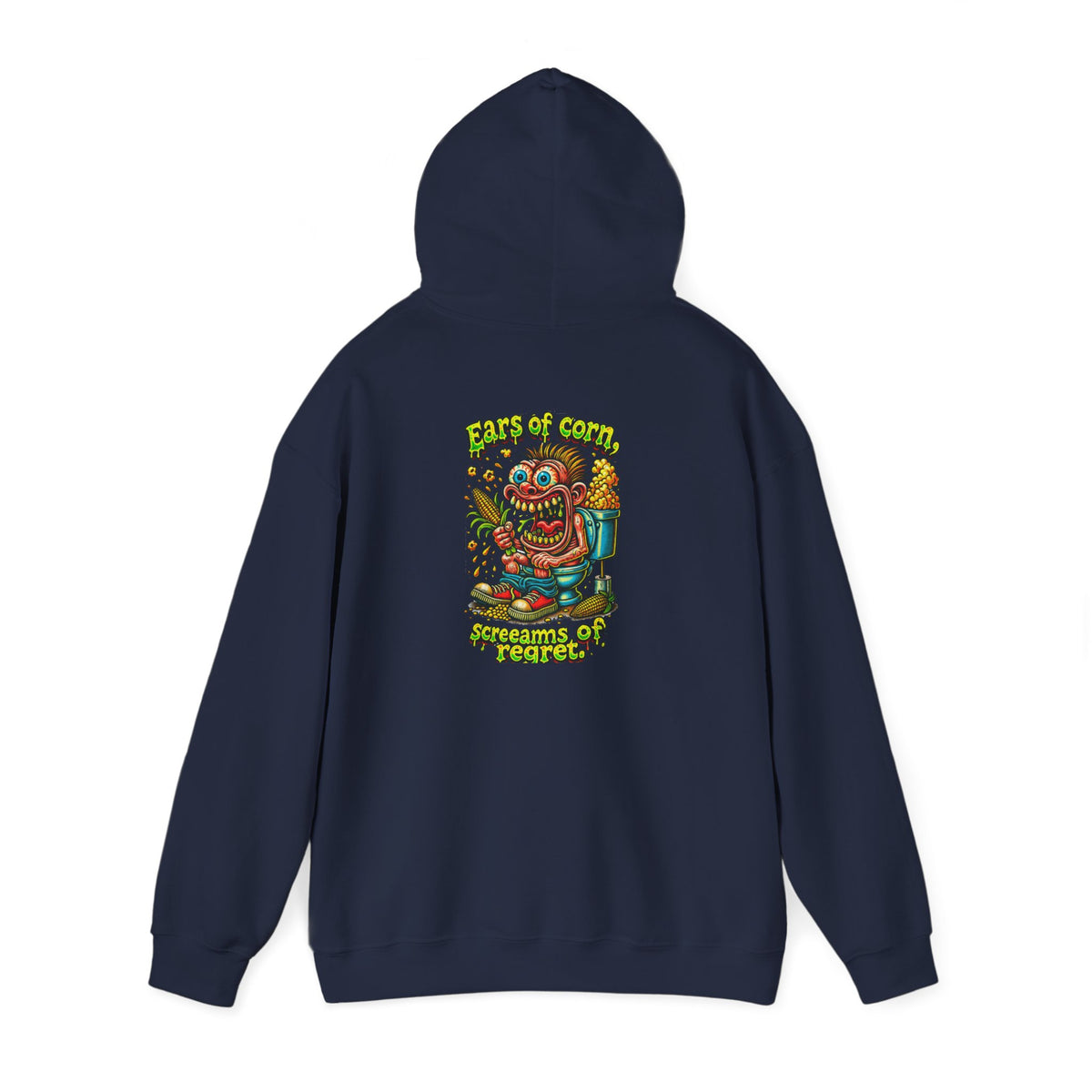 Hoodie — Colorful Retro Monster Graphic “Screams of Regret”