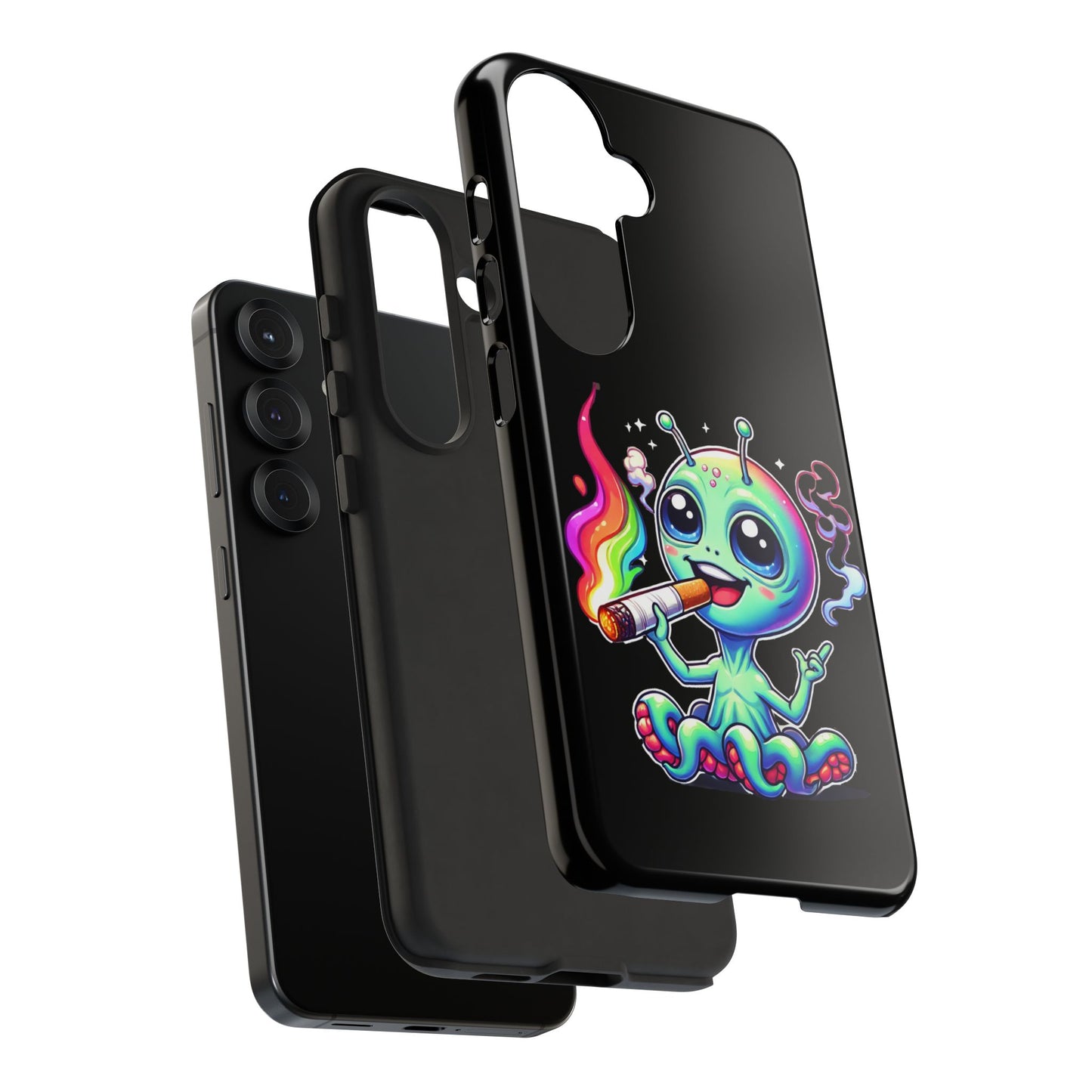 Alien Smoking Rainbow Joint Phone Case — Cute Psychedelic Cannabis iPhone Cover
