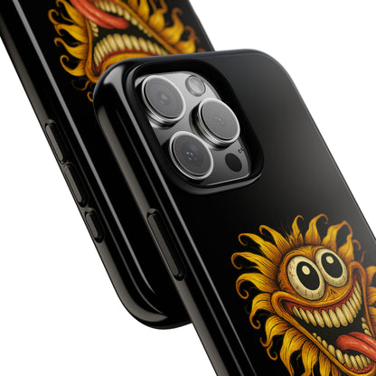 Phone Case - Smiling Sunflower Design with "Photosynthesizing the Universe One Breakdown at a Time"