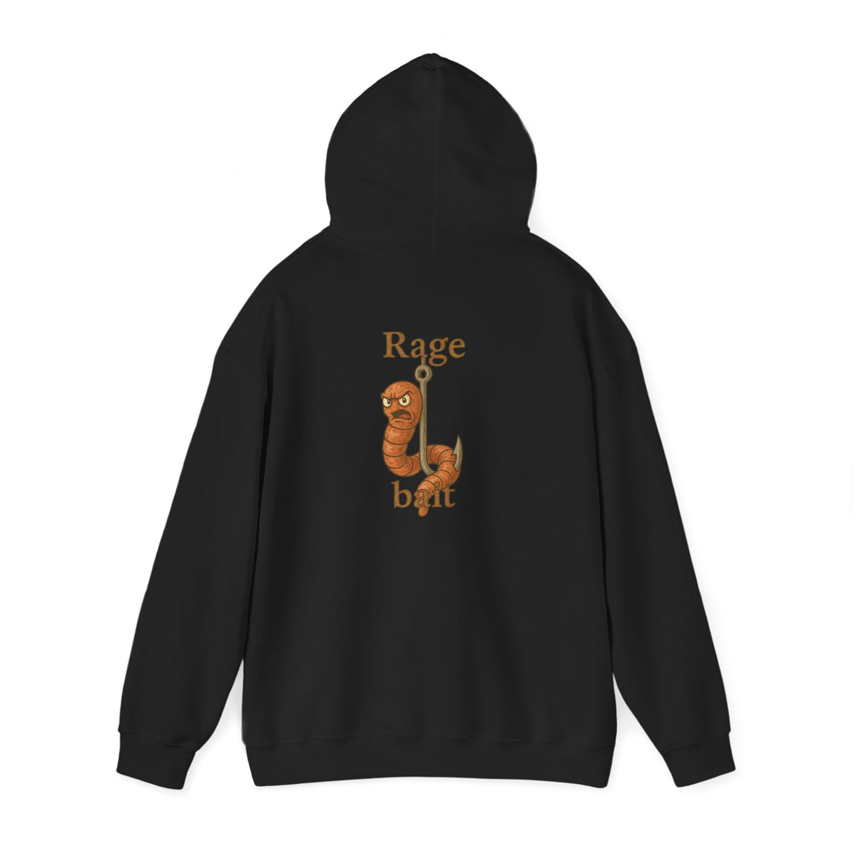 Rage Bait Hoodie — Funny Worm Graphic Hooded Sweatshirt