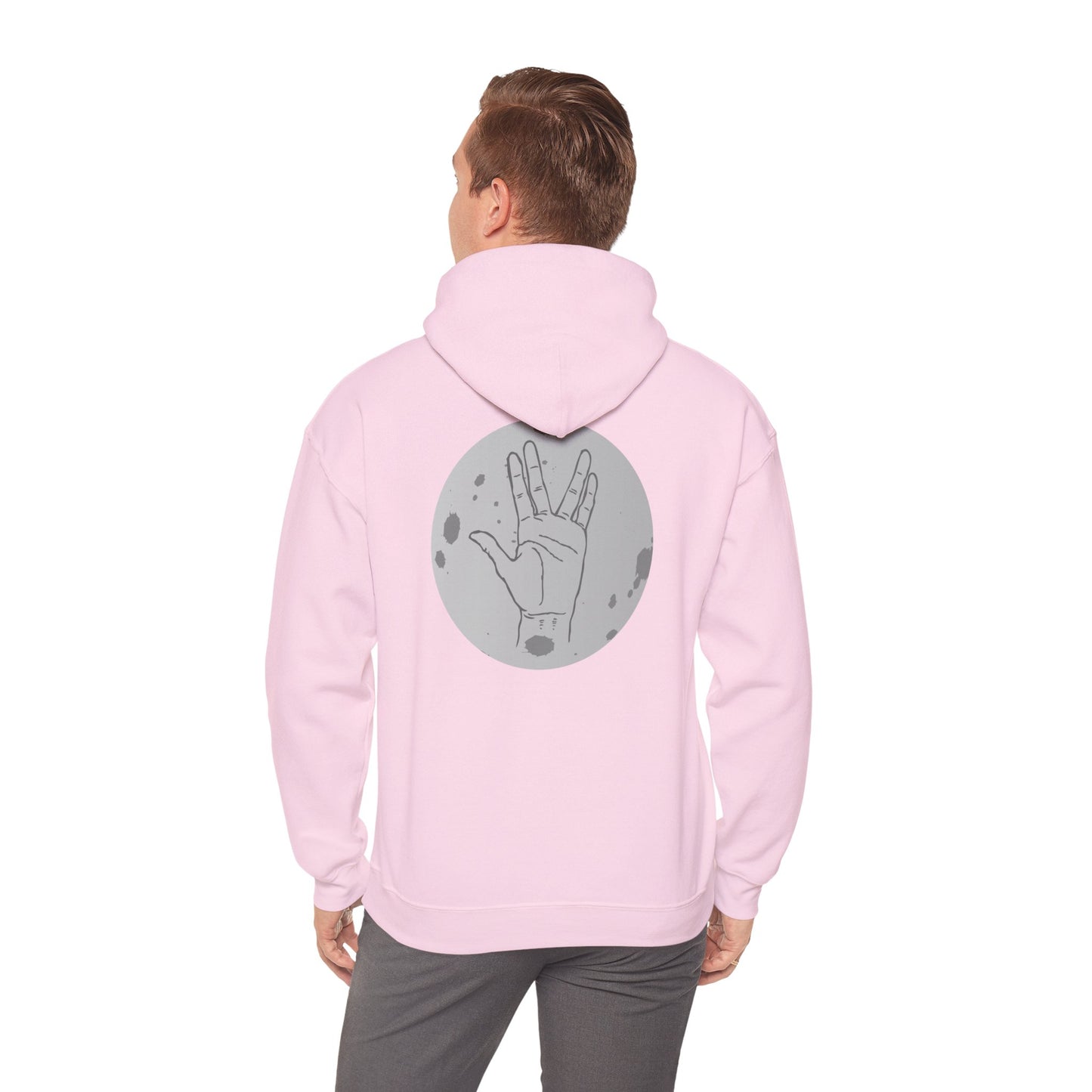 Vulcan Salute Hoodie — Retro Space Hand Graphic Pullover