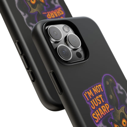 Knife Graphic Phone Case — "I'm Not Just Sharp... I'm Psycho-Sharp" Horror Phone Cover