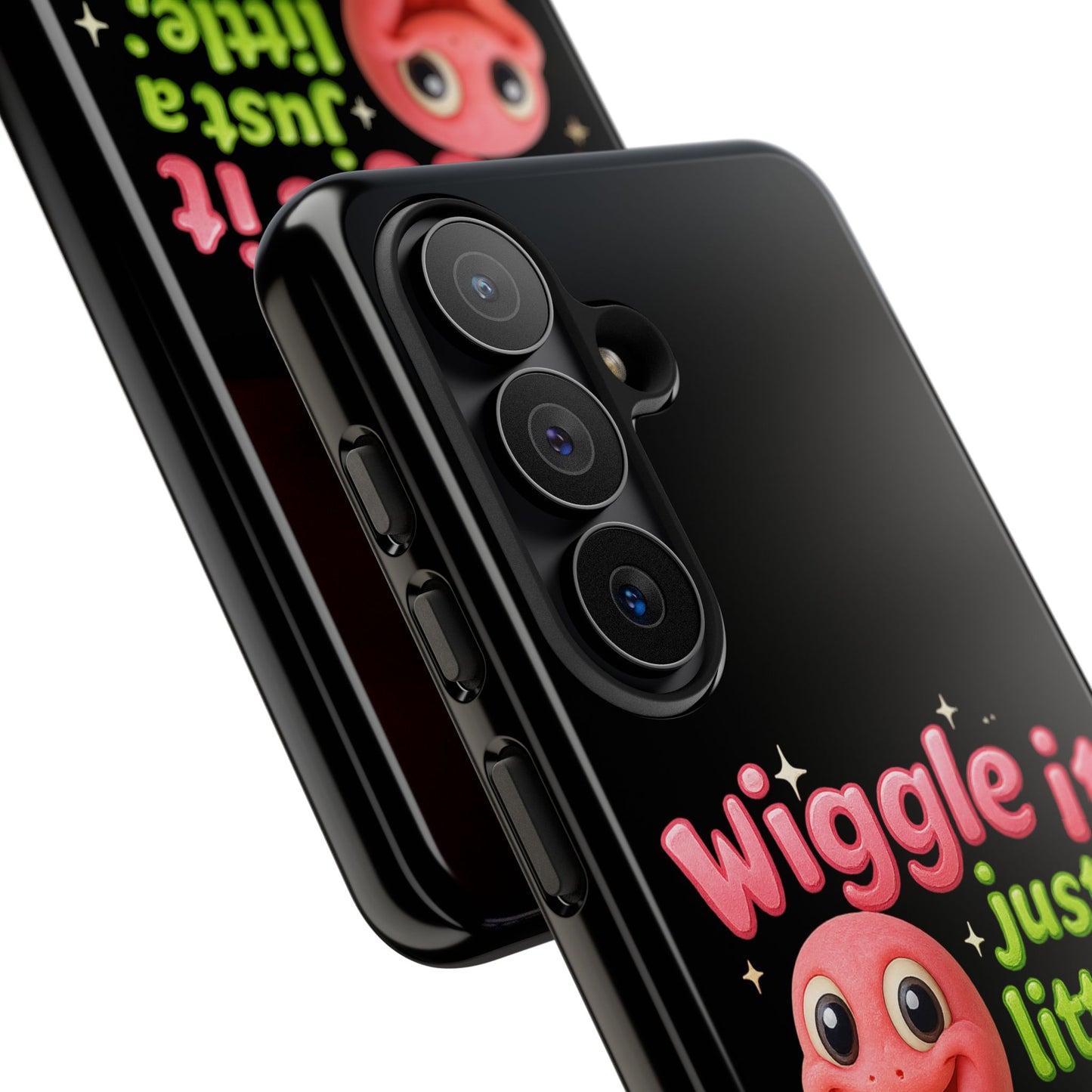 Wiggle It Worm Phone Case — Cute Pink & Green Cartoon iPhone Cover