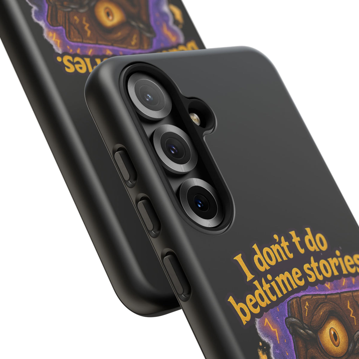 Phone Case — "I Don't Do Bedtime Stories, I Do Nightmares" Horror Book Design