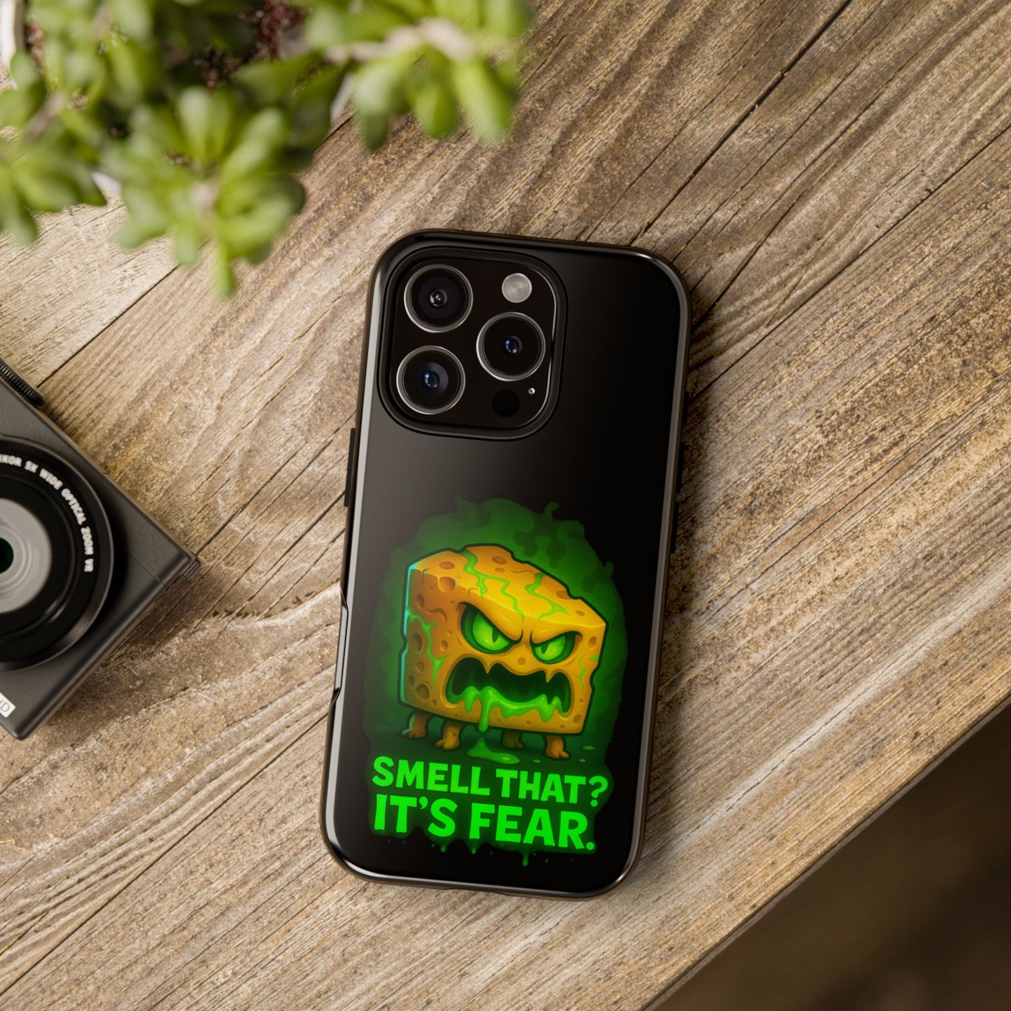 Phone Case — 'Smell That? It's Fear.' Spooky Cheese Monster Protective Case