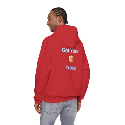 Got Your Nose Hoodie — Playful Baby-Grab Back Print Pullover