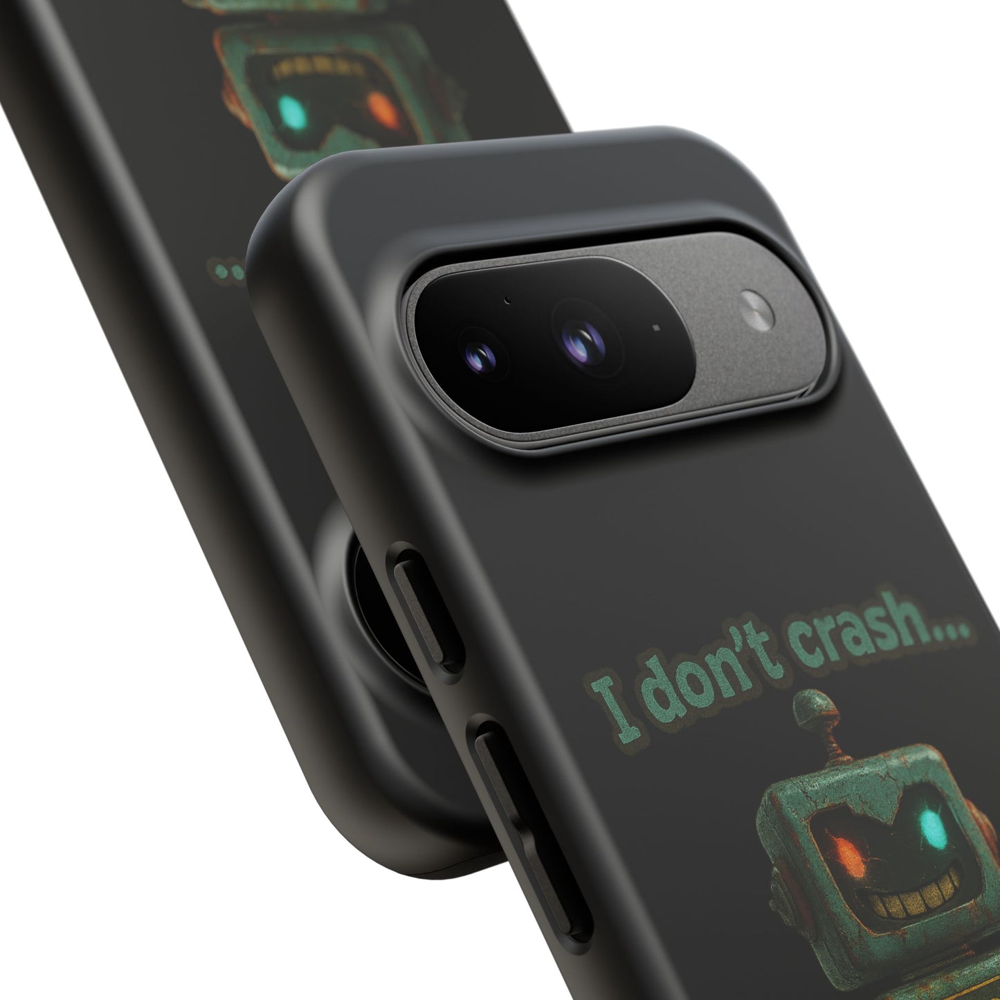 Phone Case — "I Don't Crash... I Recalibrate" Retro Robot Protective Cover