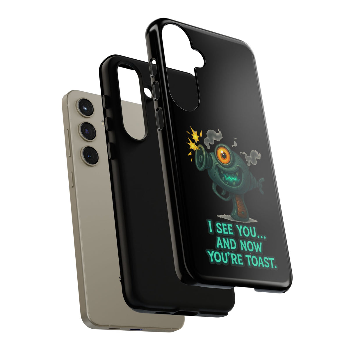 Phone Case — Cute Zombie Blaster Design with "I See You... And Now You're Toast"