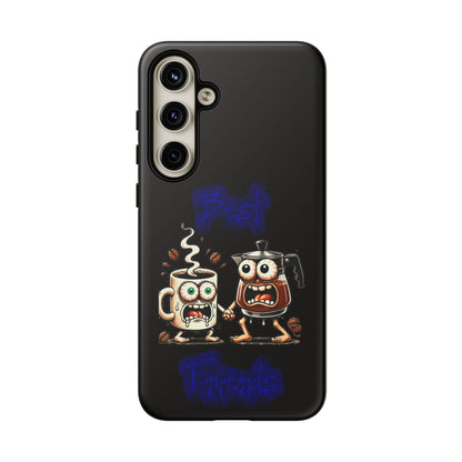 Coffee & Tea Fight Phone Case — Funny Kawaii Beverage Cartoon Tough Cases