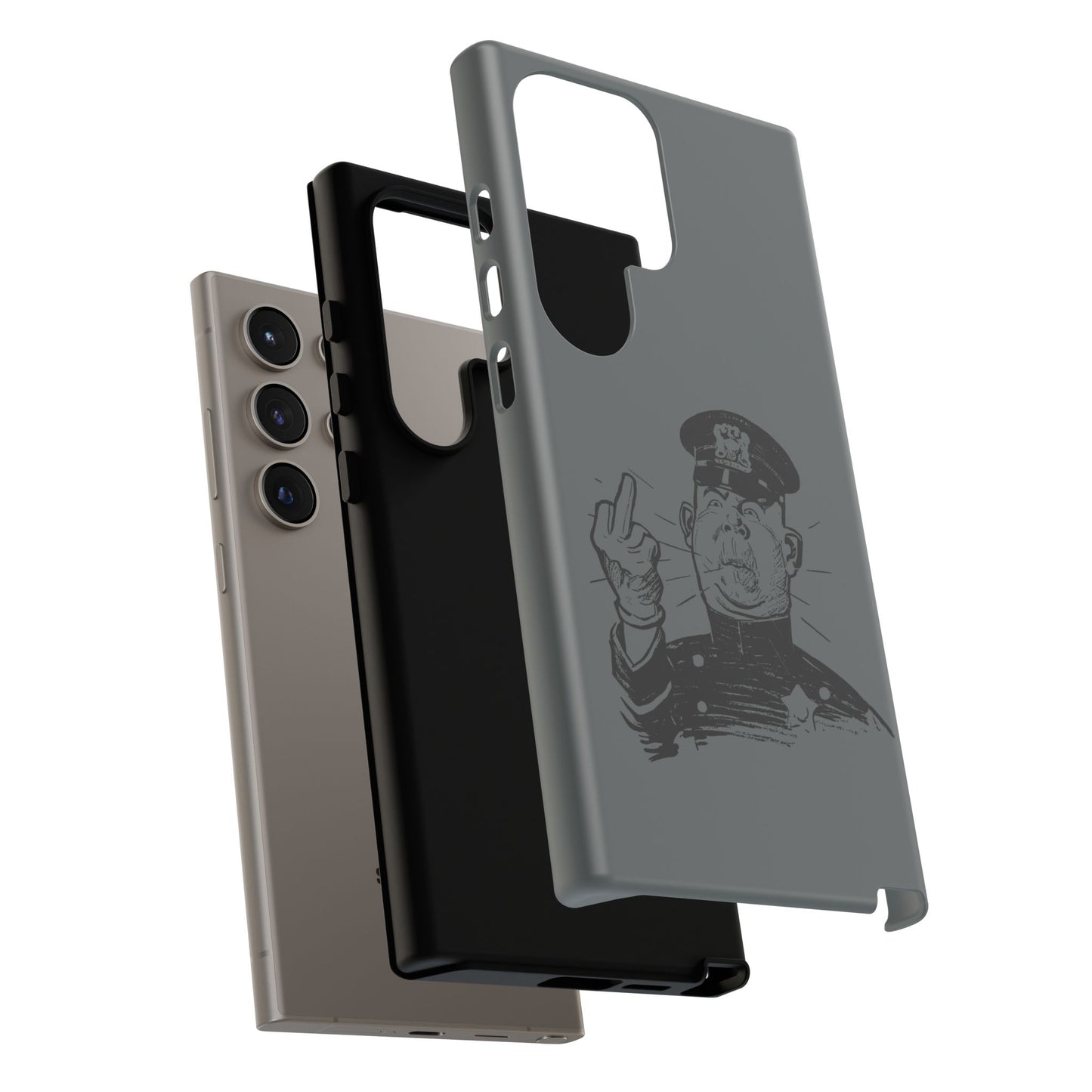 Vintage Cop Middle Finger Phone Case — Edgy Retro iPhone Protective Cover