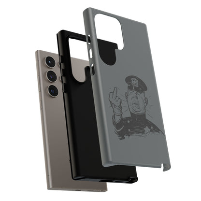 Vintage Cop Middle Finger Phone Case — Edgy Retro iPhone Protective Cover