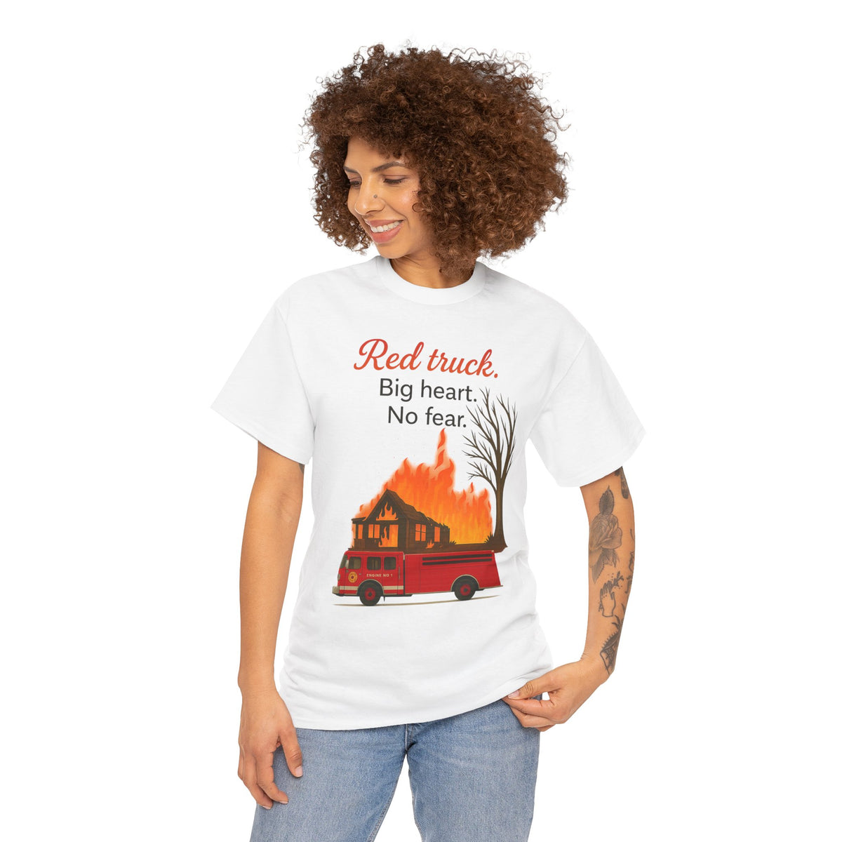 Red Truck. Big Heart. No Fear. – Firefighter Tribute Tee