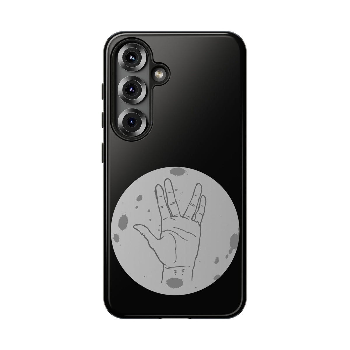 Spock Live Long Phone Case — Vulcan Salute Moon Graphic