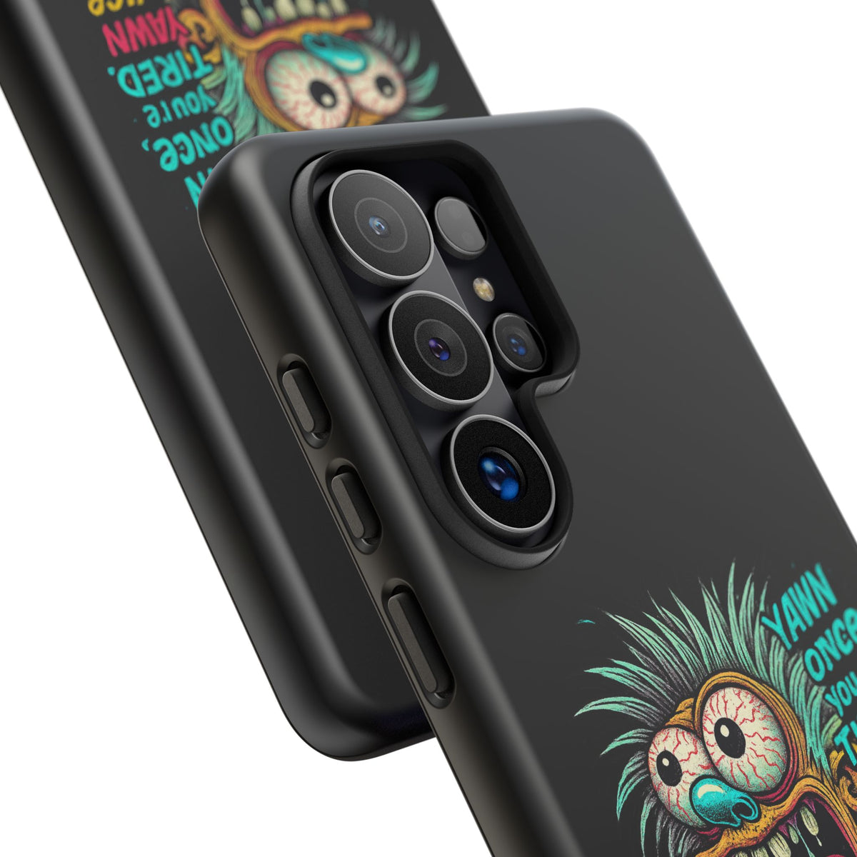 Phone Case — 'Yawn Once You're Tired, Yawn Twice You're Probably Expired' Retro Monster Graphic
