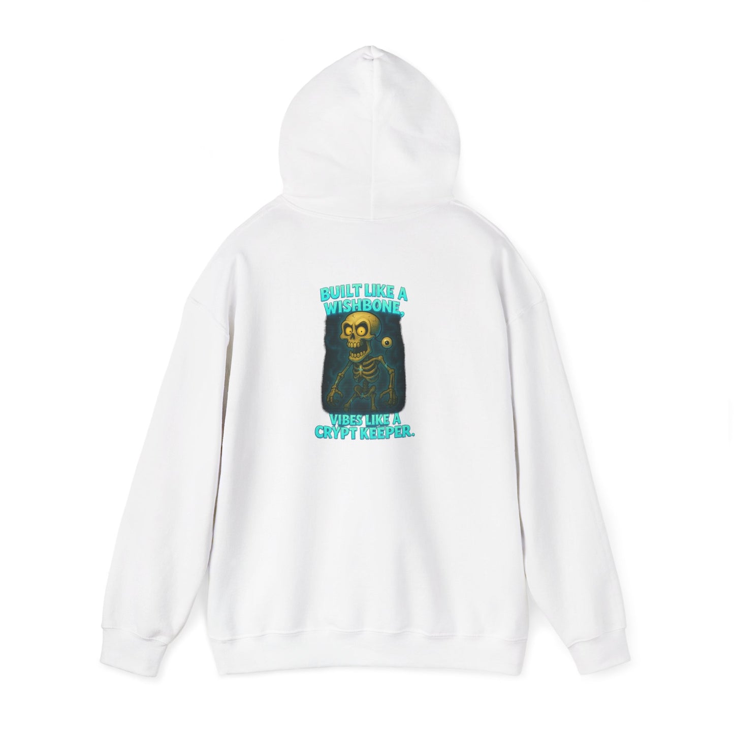 Skull Vintage Graphic Hoodie — "Built Like A Wishbone" Creepy Cute Pullover