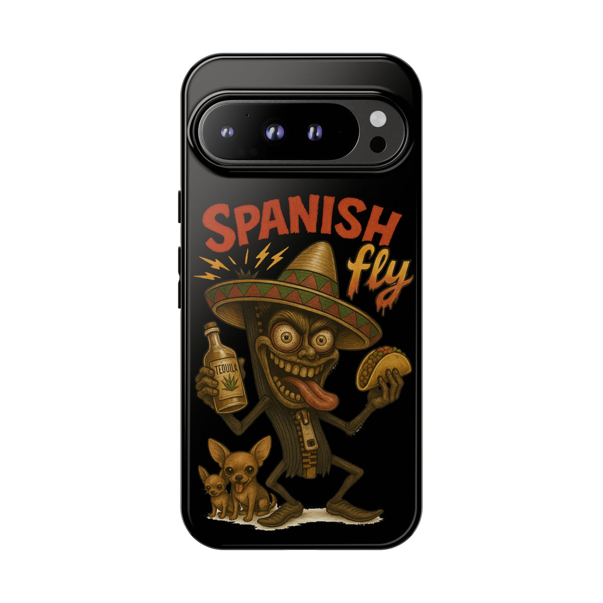 Spanish Fly Tough Phone Case — Retro Skull Sombrero Design