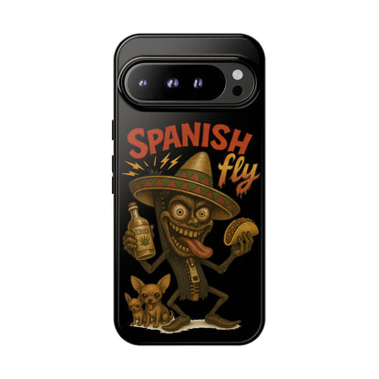 Spanish Fly Tough Phone Case — Retro Skull Sombrero Design