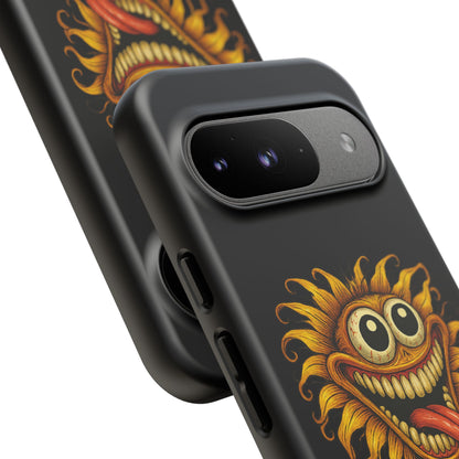 Phone Case - Smiling Sunflower Design with "Photosynthesizing the Universe One Breakdown at a Time"
