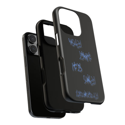 Phone Case — Blue Neon Graffiti "Tough Cases" Protective Cover