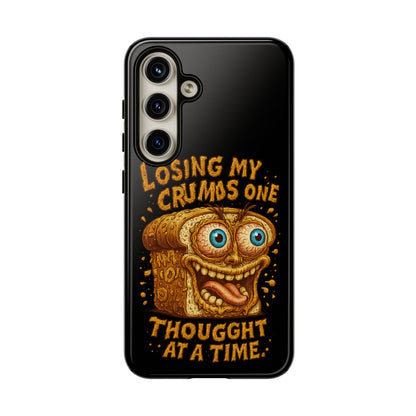 Phone Case — "Losing My Crumbs One Thought at a Time" Funny Retro Bread Illustration