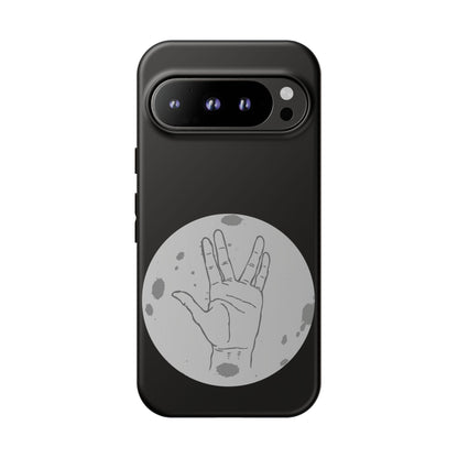 Spock Live Long Phone Case — Vulcan Salute Moon Graphic