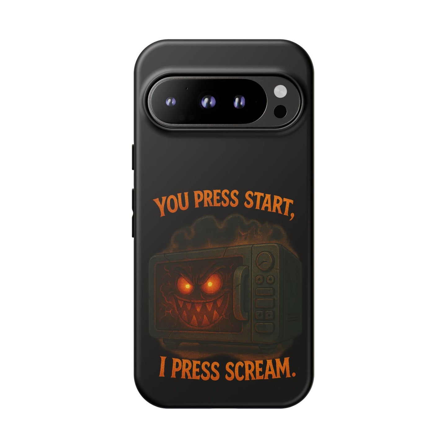 Phone Case — "You Press Start, I Press Scream" Spooky Retro Game Controller Design