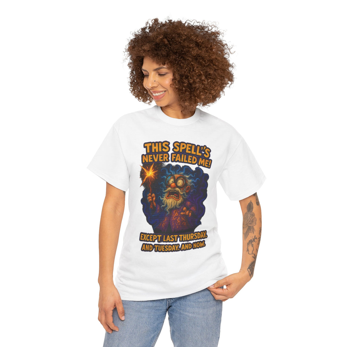 This Spell's Never Failed Me Wizard Tee | Funny Magic Illustration