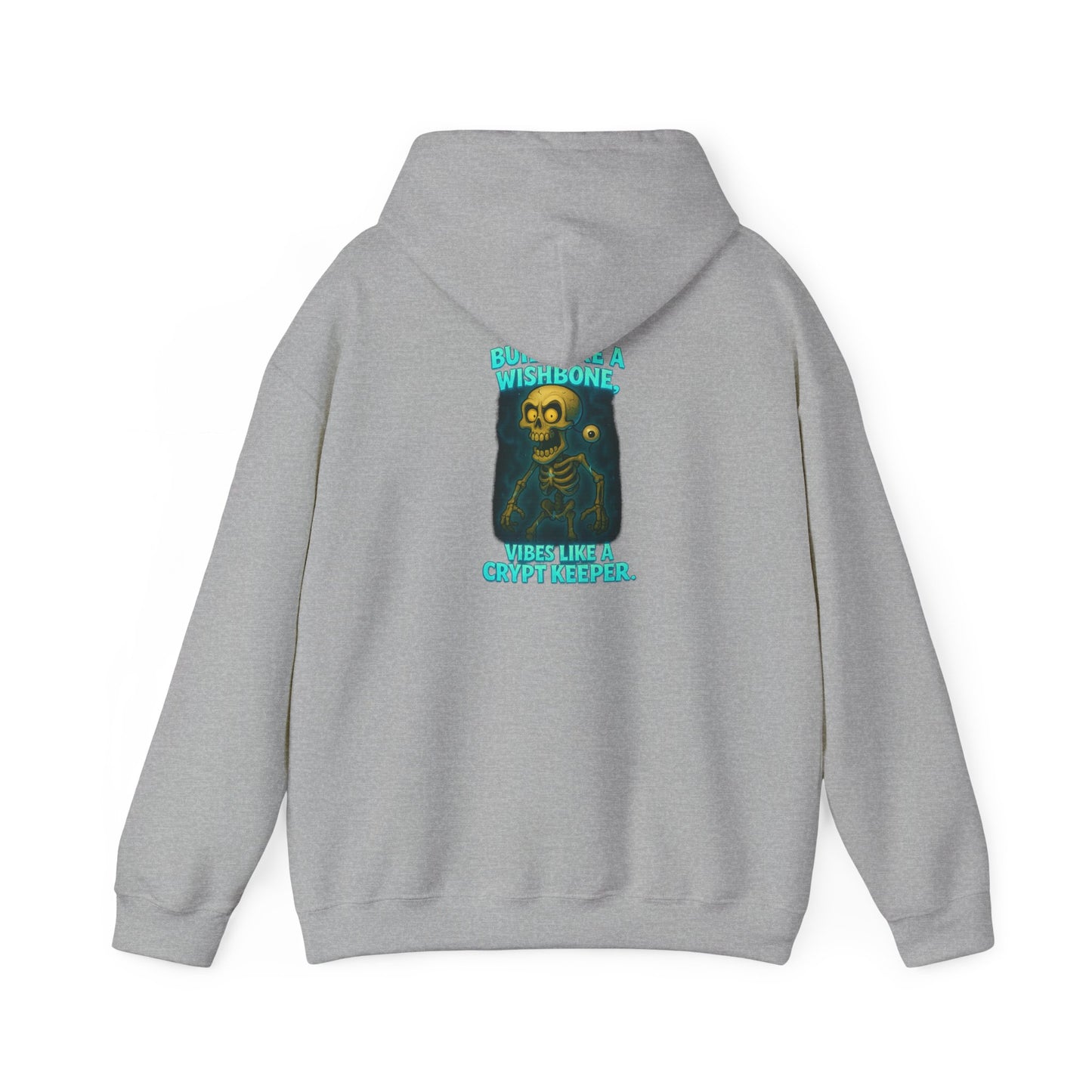 Skull Vintage Graphic Hoodie — "Built Like A Wishbone" Creepy Cute Pullover
