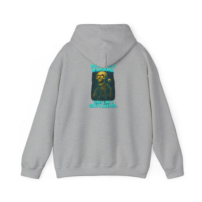 Skull Vintage Graphic Hoodie — "Built Like A Wishbone" Creepy Cute Pullover