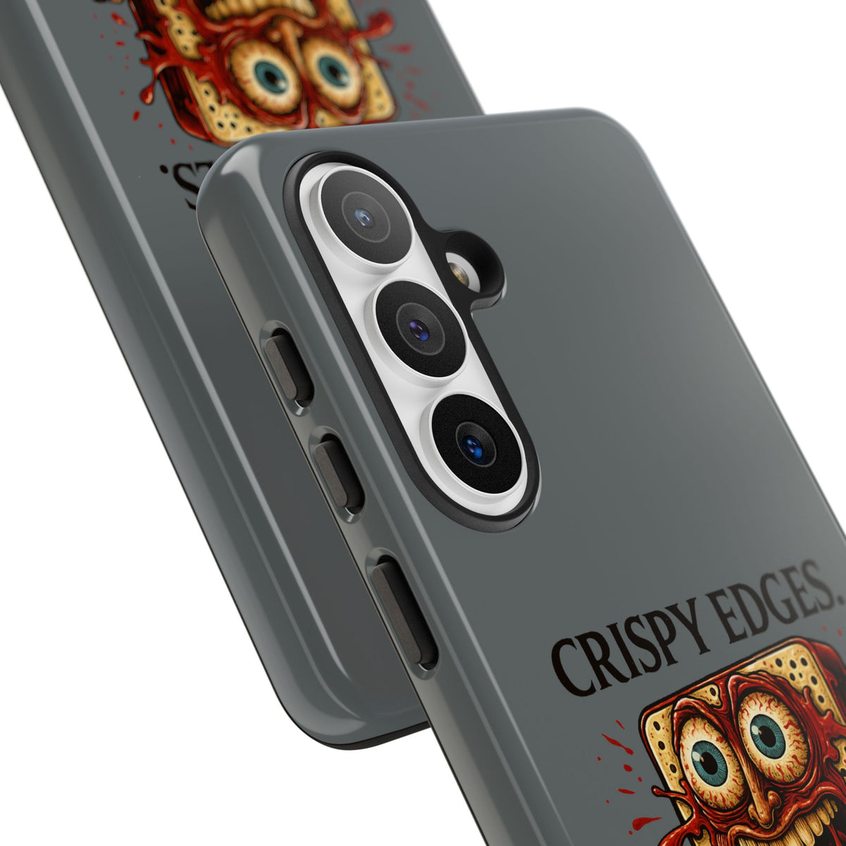 Phone Case — "Crispy Edges. Murder Center." Horror Toast Graphic