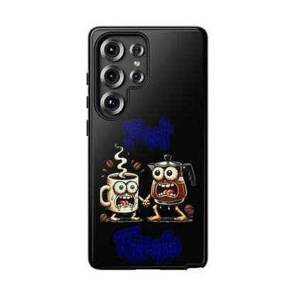 Coffee & Tea Fight Phone Case — Funny Kawaii Beverage Cartoon Tough Cases