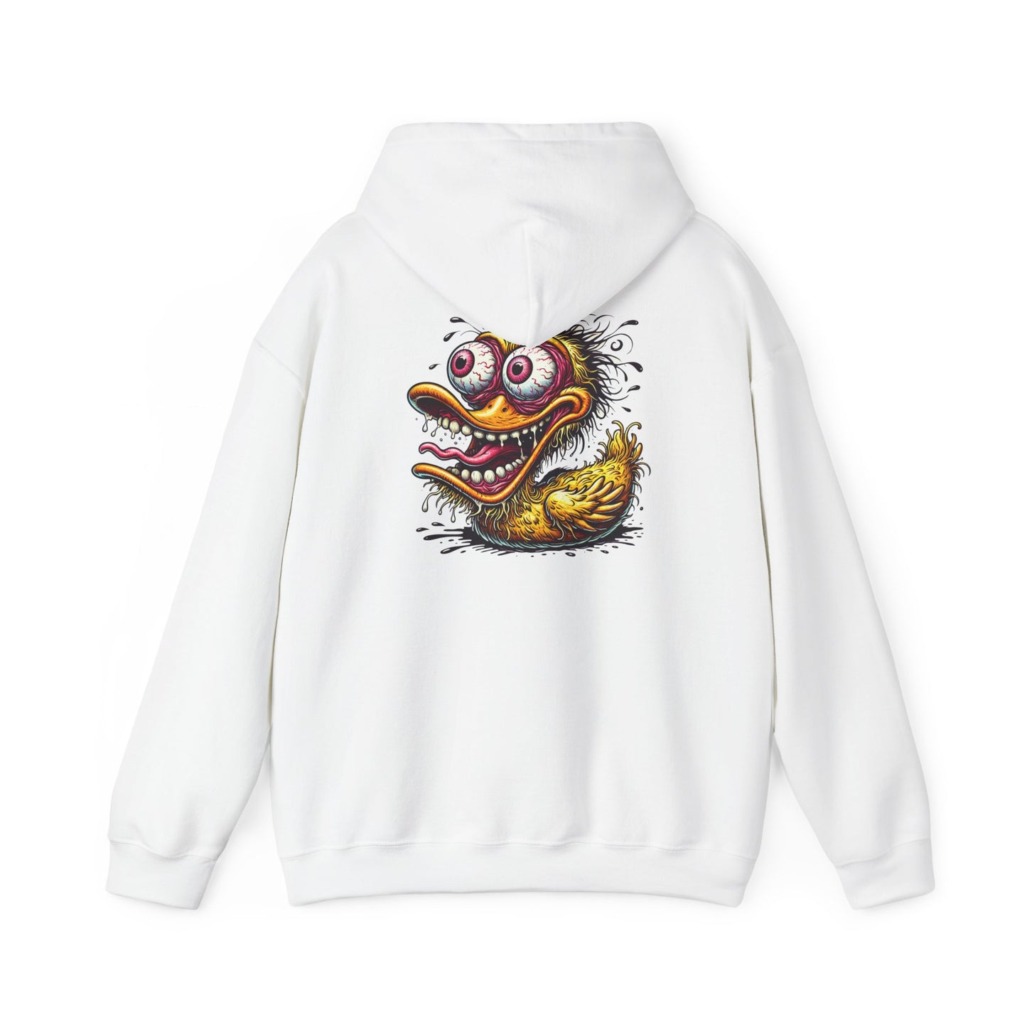 Duck Monster Hoodie — Retro Creepy Cartoon Graphic Pullover