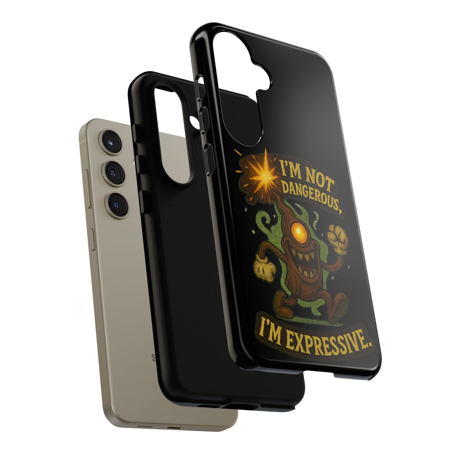 Phone Case — “I’m Not Dangerous, I’m Expressive” Monster Protective Case