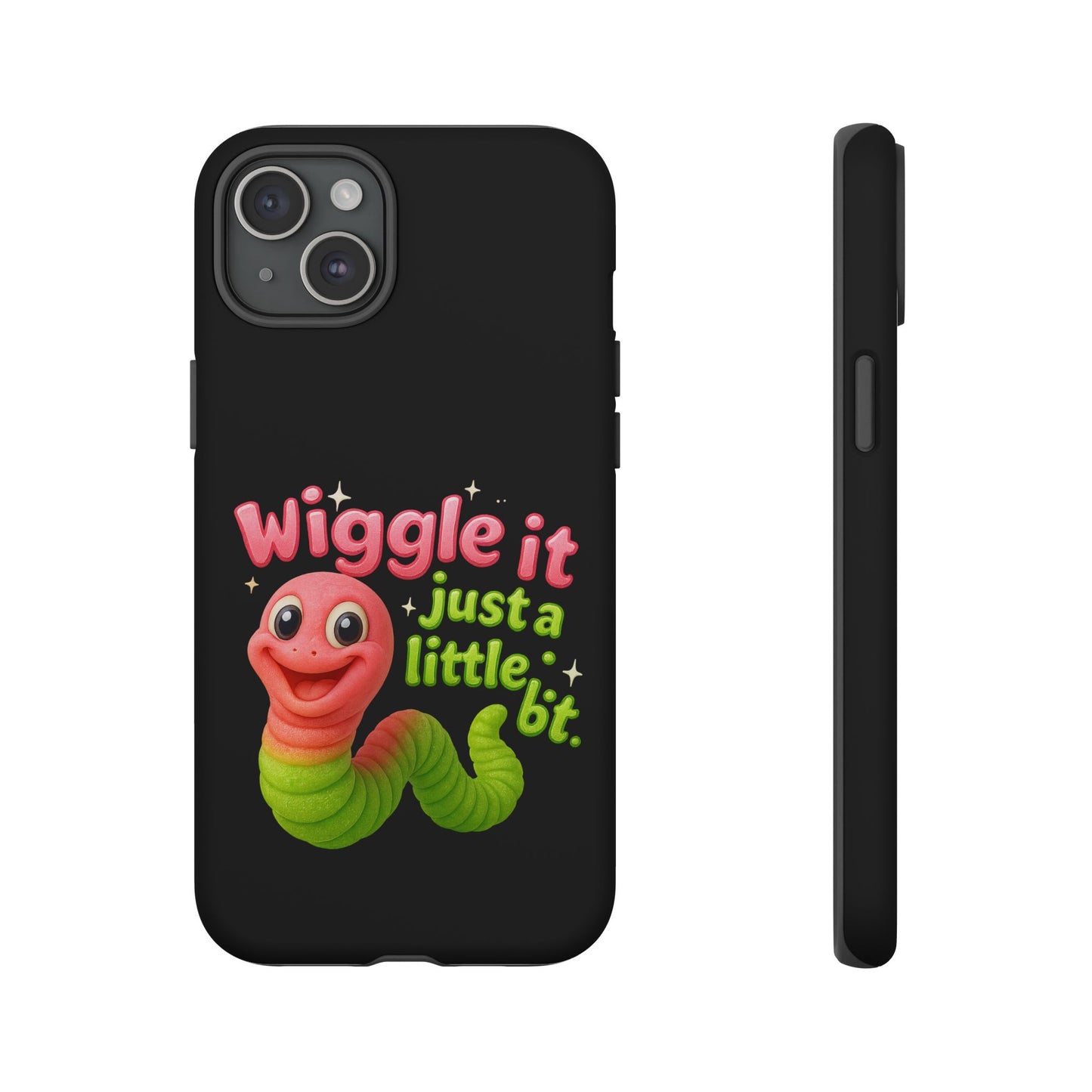 Wiggle It Worm Phone Case — Cute Pink & Green Cartoon iPhone Cover