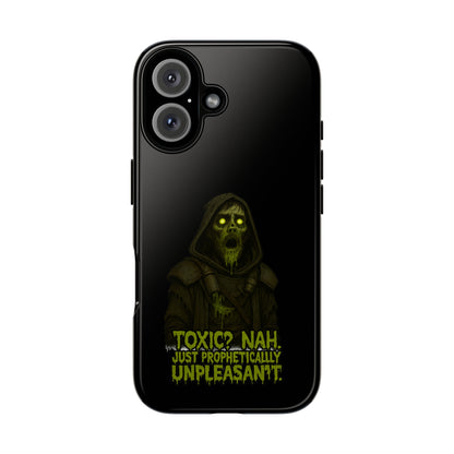 Phone Case — 'Toxic? Nah, Just Prophetically Unpleasant' Neon Grim Reaper Protective Cover