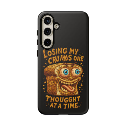 Phone Case — "Losing My Crumbs One Thought at a Time" Funny Retro Bread Illustration