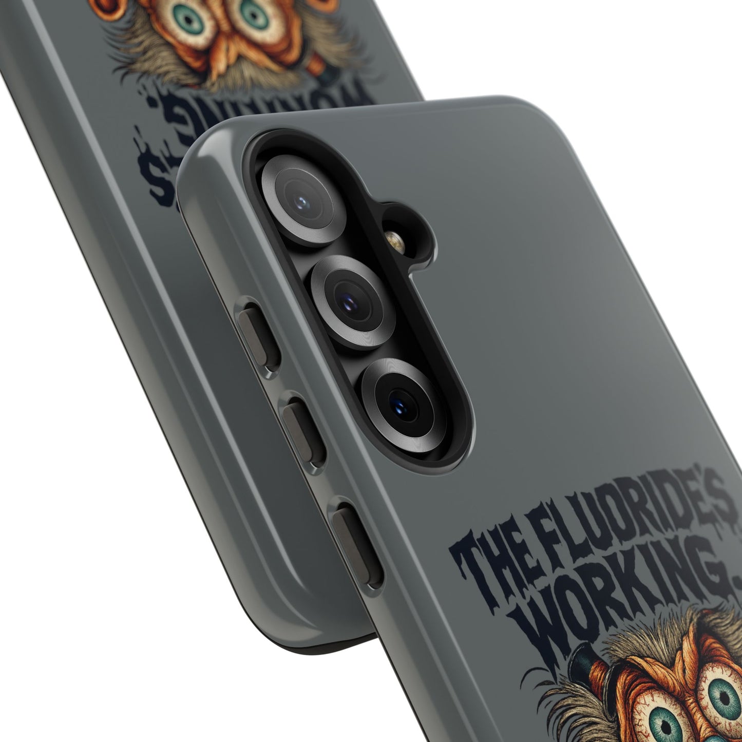 Phone Case — Retro Horror Graphic “The Fluoride’s Working” Shock Art