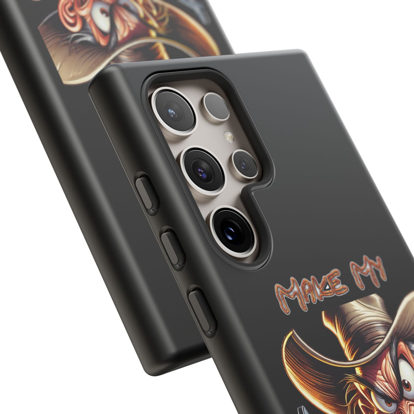 Phone Case - 'Make My Day' Cowboy Revolver Graphic Protective Case