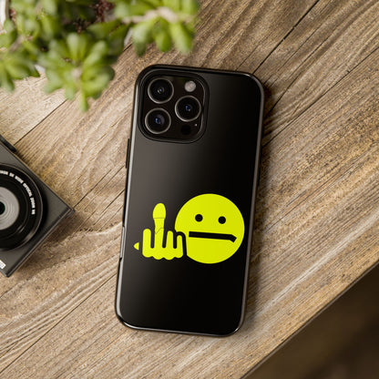 Phone Case — Neon Middle Finger Emoji Graphic