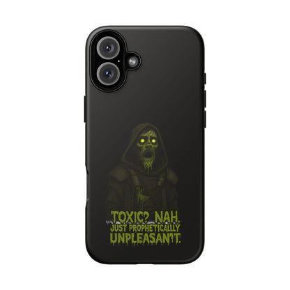 Phone Case — 'Toxic? Nah, Just Prophetically Unpleasant' Neon Grim Reaper Protective Cover