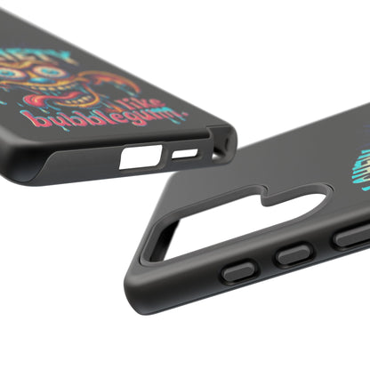 Phone Case — "I Chew Anxiety Like Bubblegum" Retro Monster Design