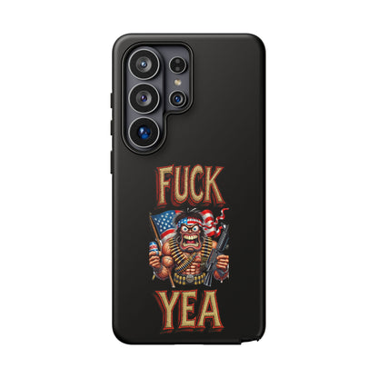 Phone Case — "FUCK YEA" Patriotic Skeleton Soldier Graphic