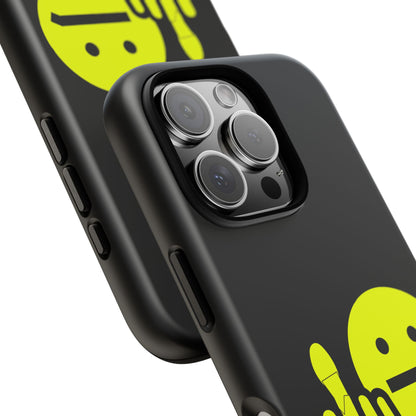 Phone Case — Neon Middle Finger Emoji Graphic