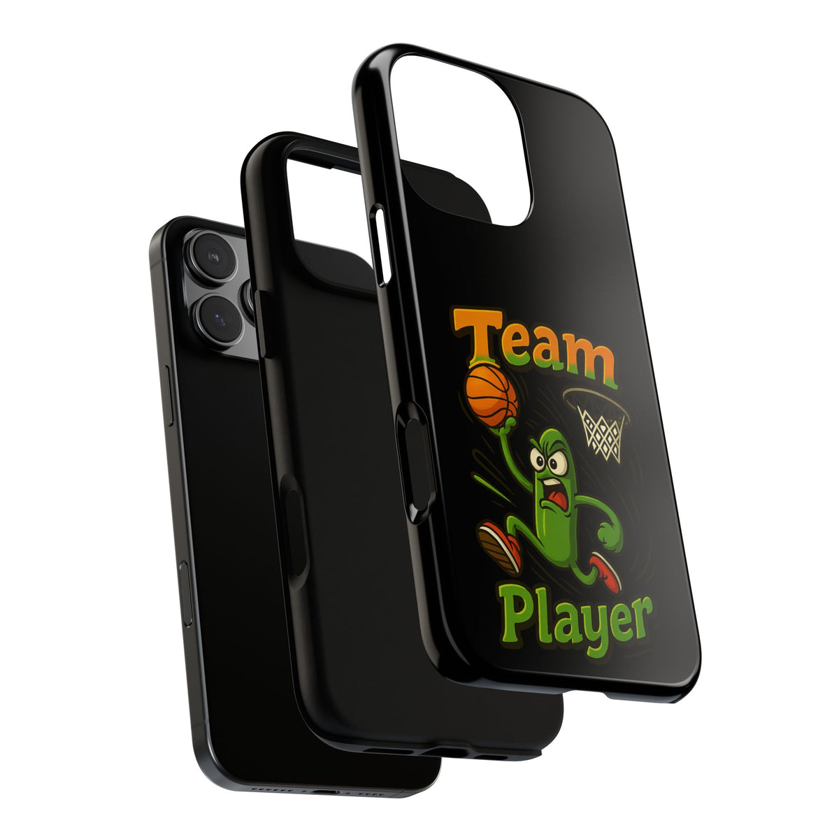 Team Player Basketball Phone Case — Cute Cartoon Pickle Dunk Phone Cover