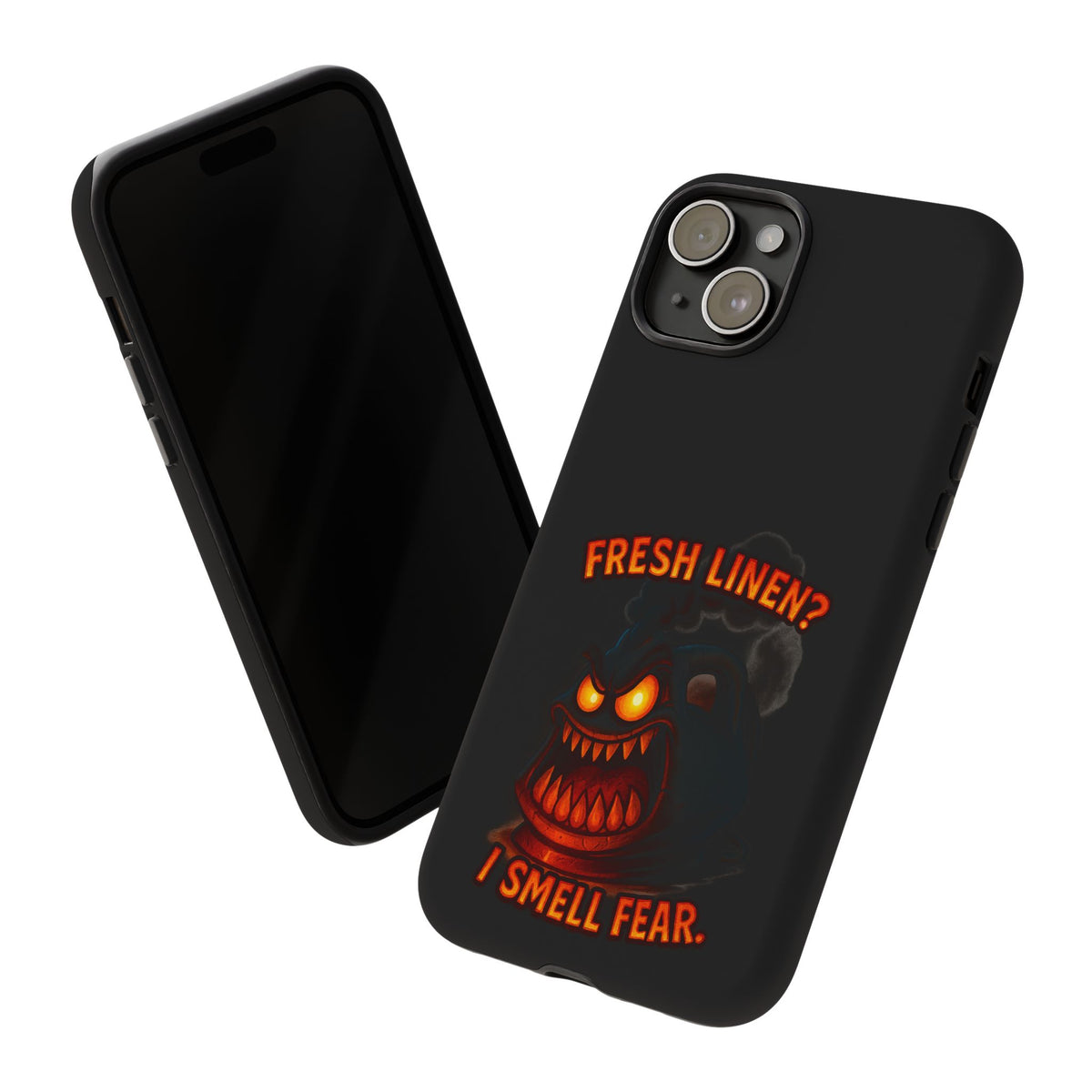 Phone Case — 'Fresh Linen? I Smell Fear.' Spooky Pumpkin Horror Protective Case