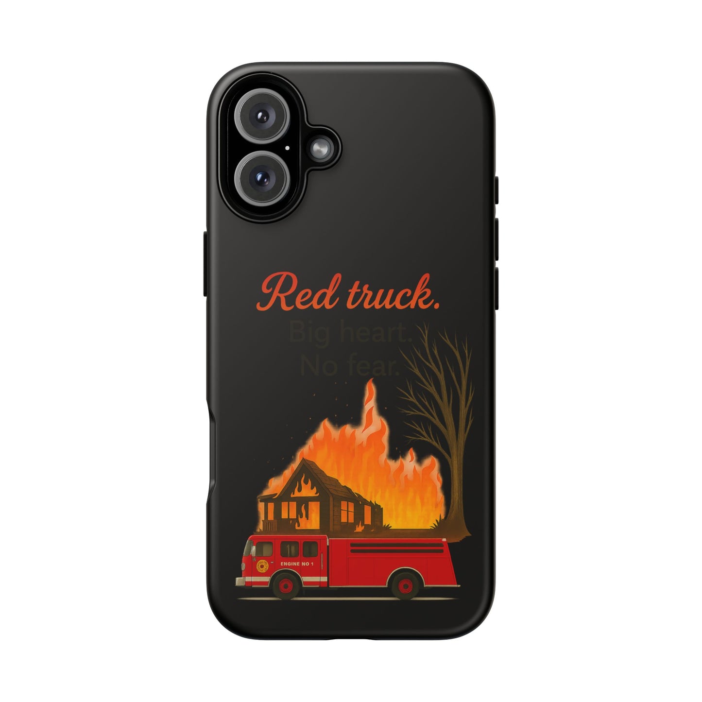 Phone Case — 'Red truck' Fire Truck Design, Vintage Firefighter Gift